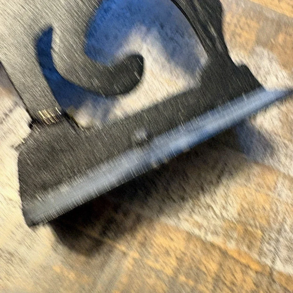 Vintage Cast Iron Door Stop Black Cat Spooky Feline Heavy 11